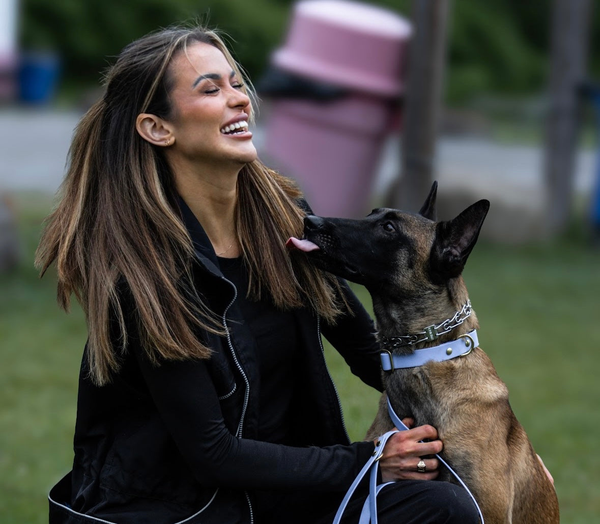 Trainer with dog